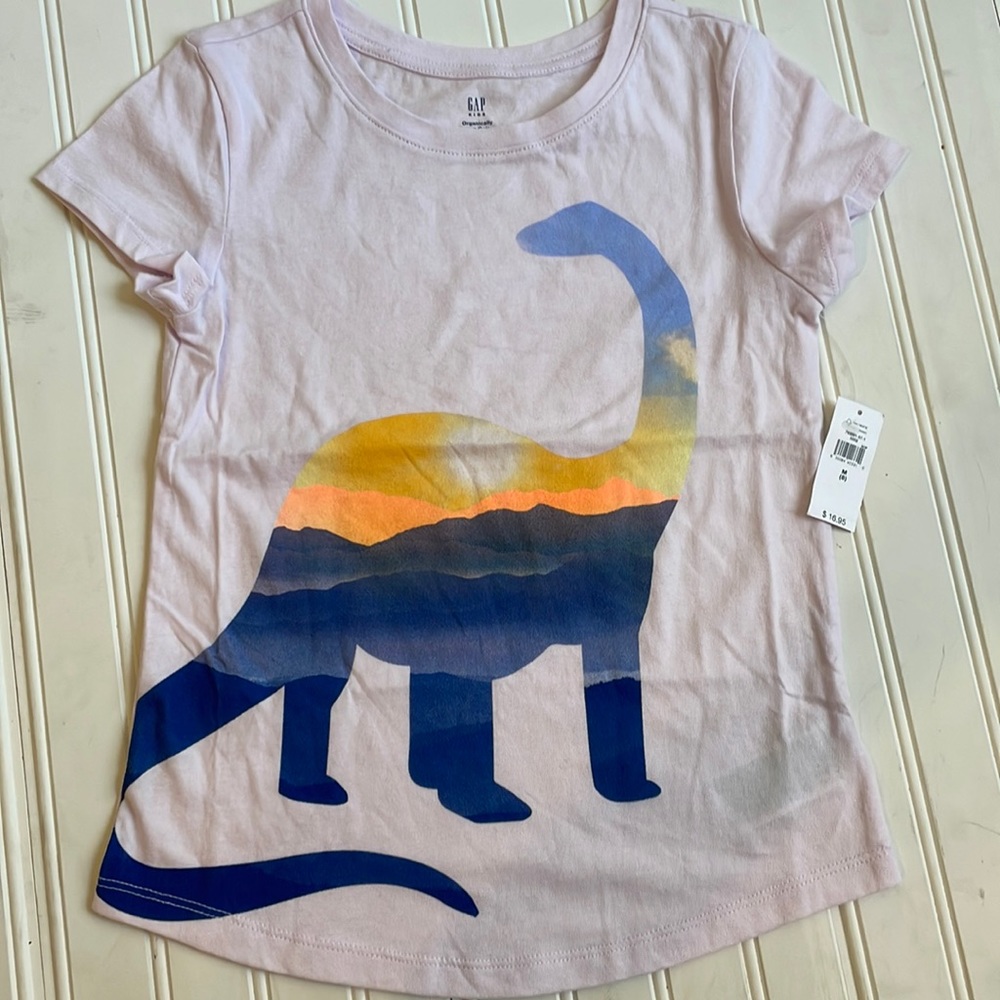 GAP kids organic cotton dino sunset shirt